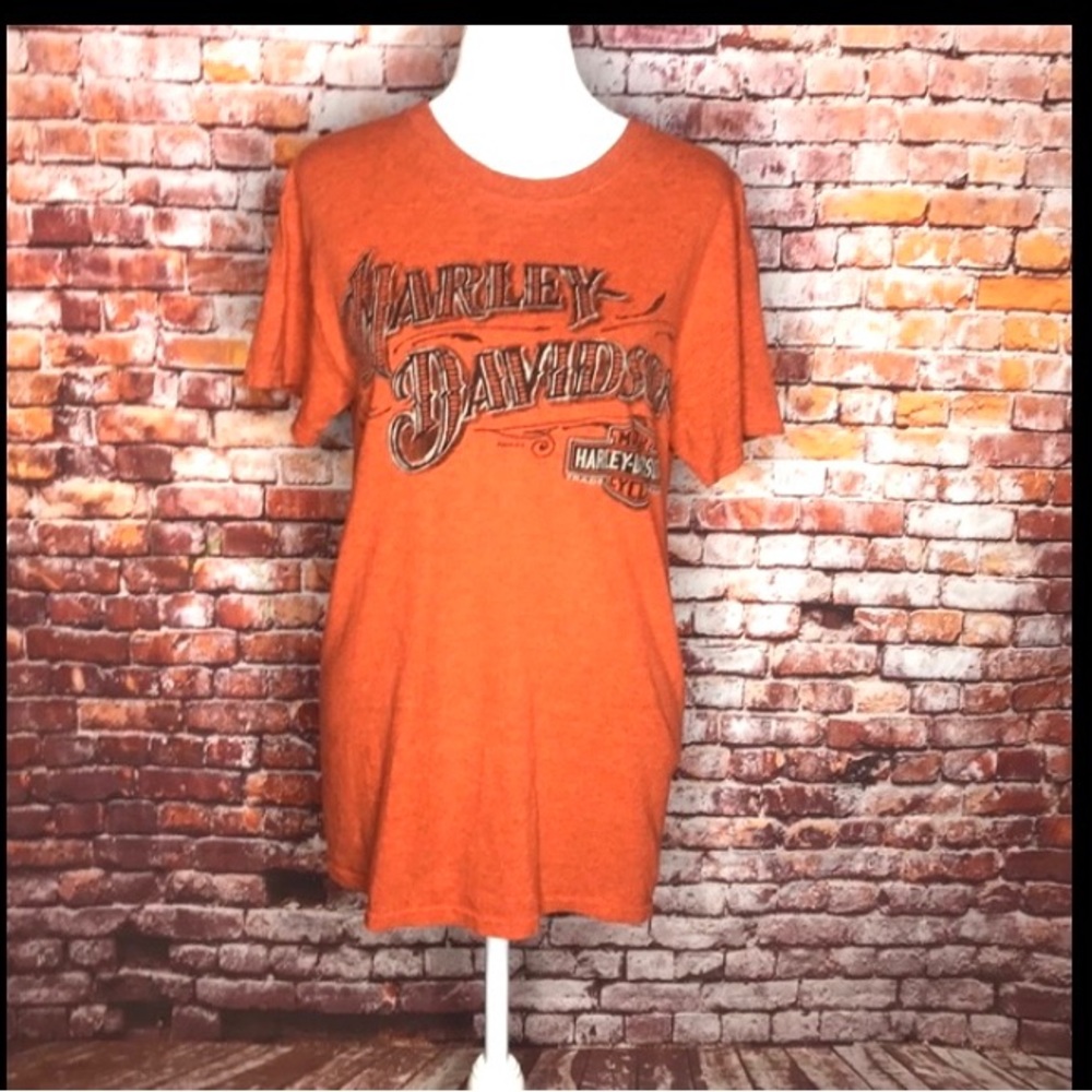 Harley-Davidson Orange Graphic Short Sleeved Tee